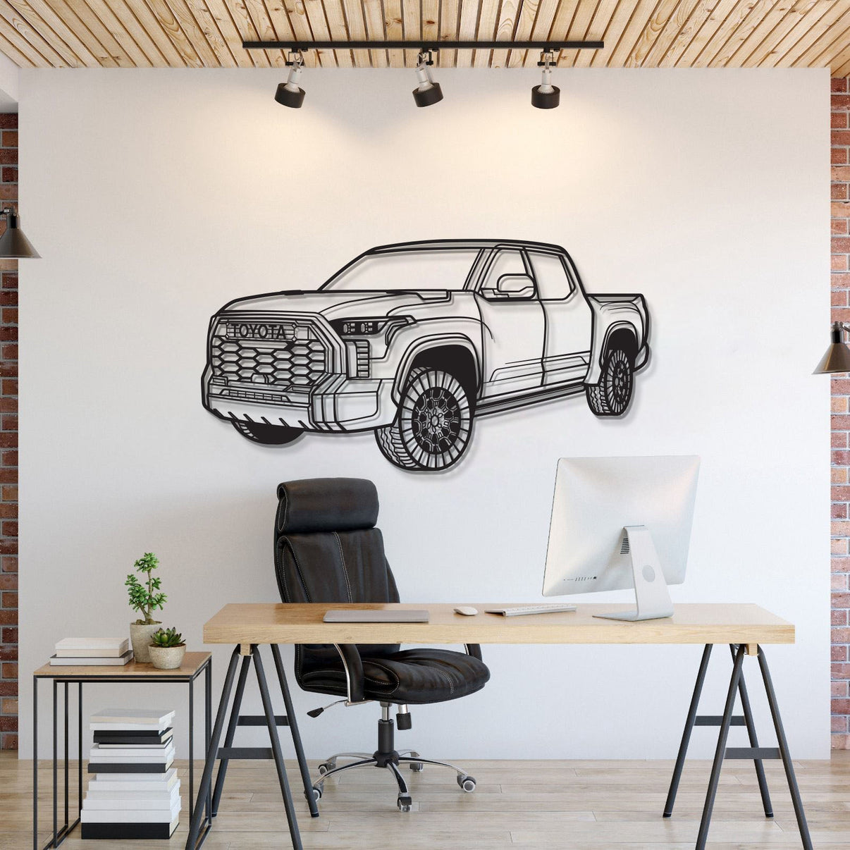 2022 Toyota Tundra perspective metal wall art – rugged pickup silhouette décor