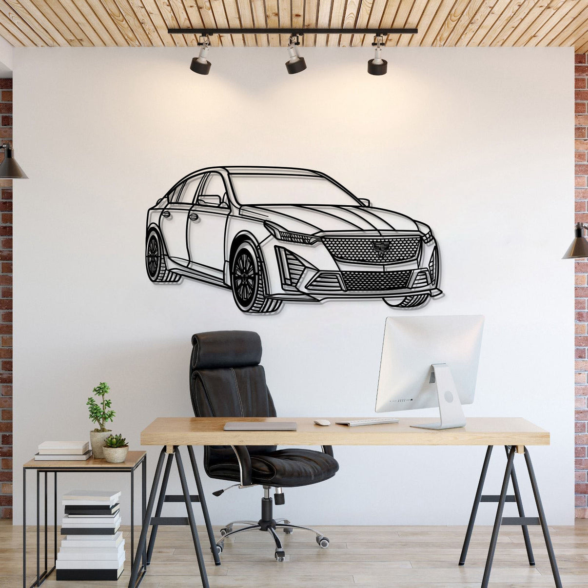 2023 Cadillac CT5‑V Blackwing perspective metal wall art – high‑performance luxury silhouette décor