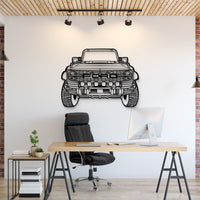 2023 Ford Bronco Raptor front view metal wall art – laser‑cut steel silhouette with matte powder‑coat finish
