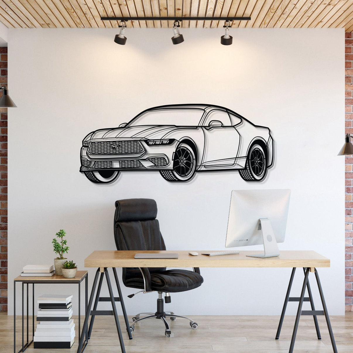 2023 Mustang perspective metal wall art laser cut 2 mm steel silhouette