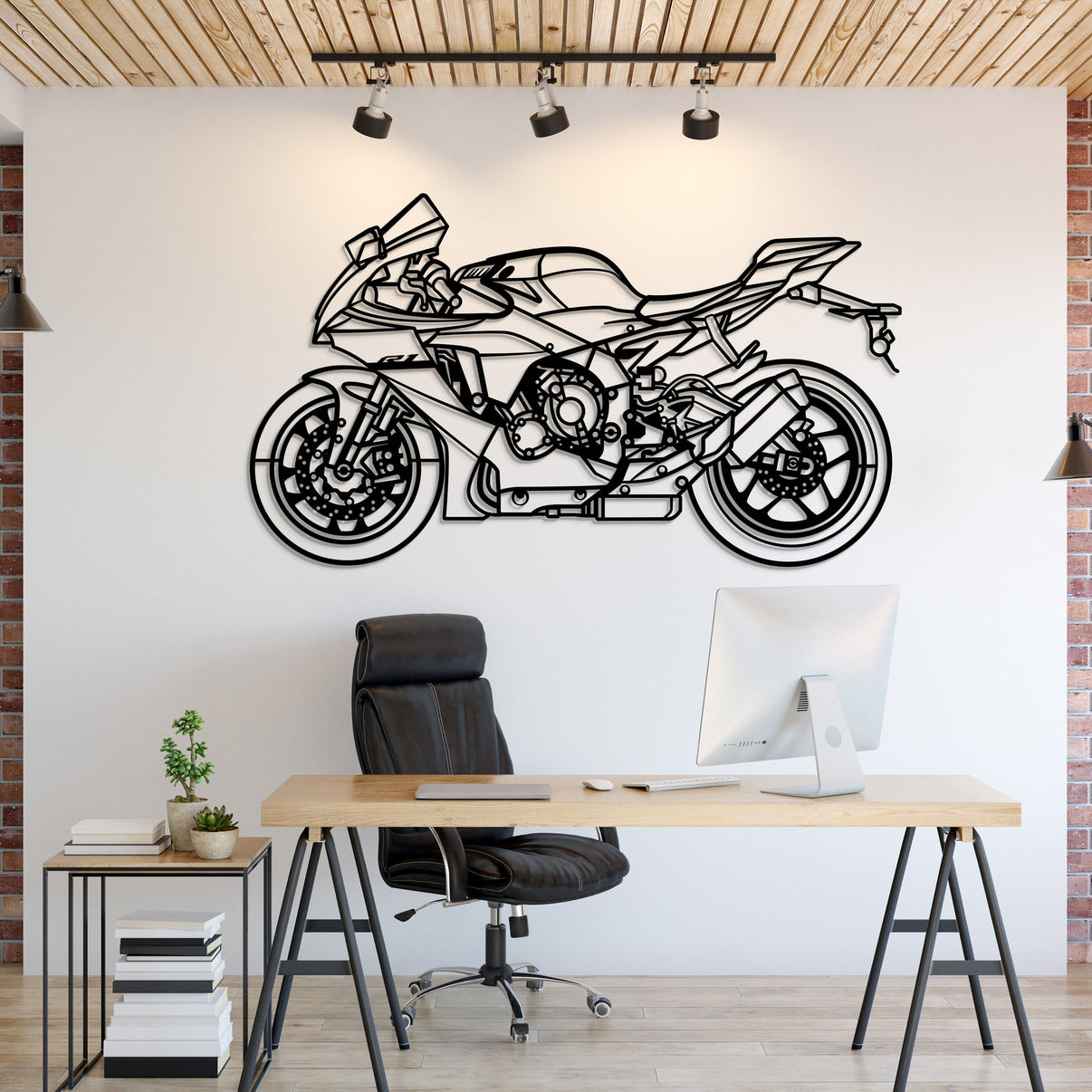 2024 YZF‑R1 motorcycle metal wall art silhouette
