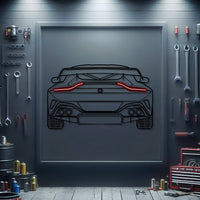 Aston Martin Vantage 2024 back silhouette neon wall art – ready‑to‑hang luxury sports car décor for garage or living space