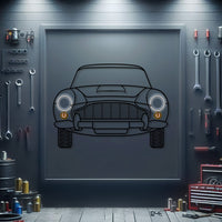 Aston Martin DB5 1960s silhouette neon wall art – ready-to-hang classic luxury décor for garage, living room, or office