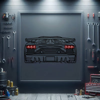 Aventador SJ back operated-door silhouette neon wall art – ready‑to‑hang performance car décor for garage, office, or loft