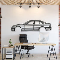 BMW E36 M3 Sedan No Spoiler Metal Wall Art Silhouette Outline