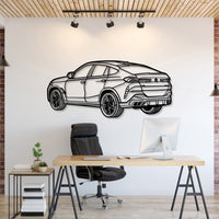 BMW X6 perspective metal wall art – laser‑cut 2 mm textured steel with matte powder‑coat finish