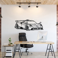Pagani Imola perspective metal wall art – laser-cut 2 mm textured steel with matte powder-coat finish