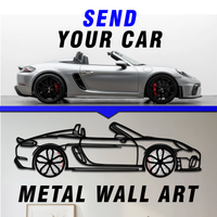 Custom Car Metal Wall Art with Spinning Wheels, Personalized Car Design, Custom Auto Gift for Men, Garage Decor, Your Car Line Art-KAFMEKA048