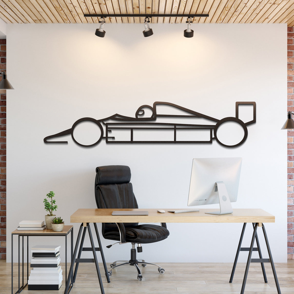 Formula 1 1980 metal car wall art infuses a living room with vintage motorsport charisma