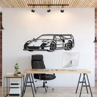 F40 Perspective Metal Car Wall Art - MT0438