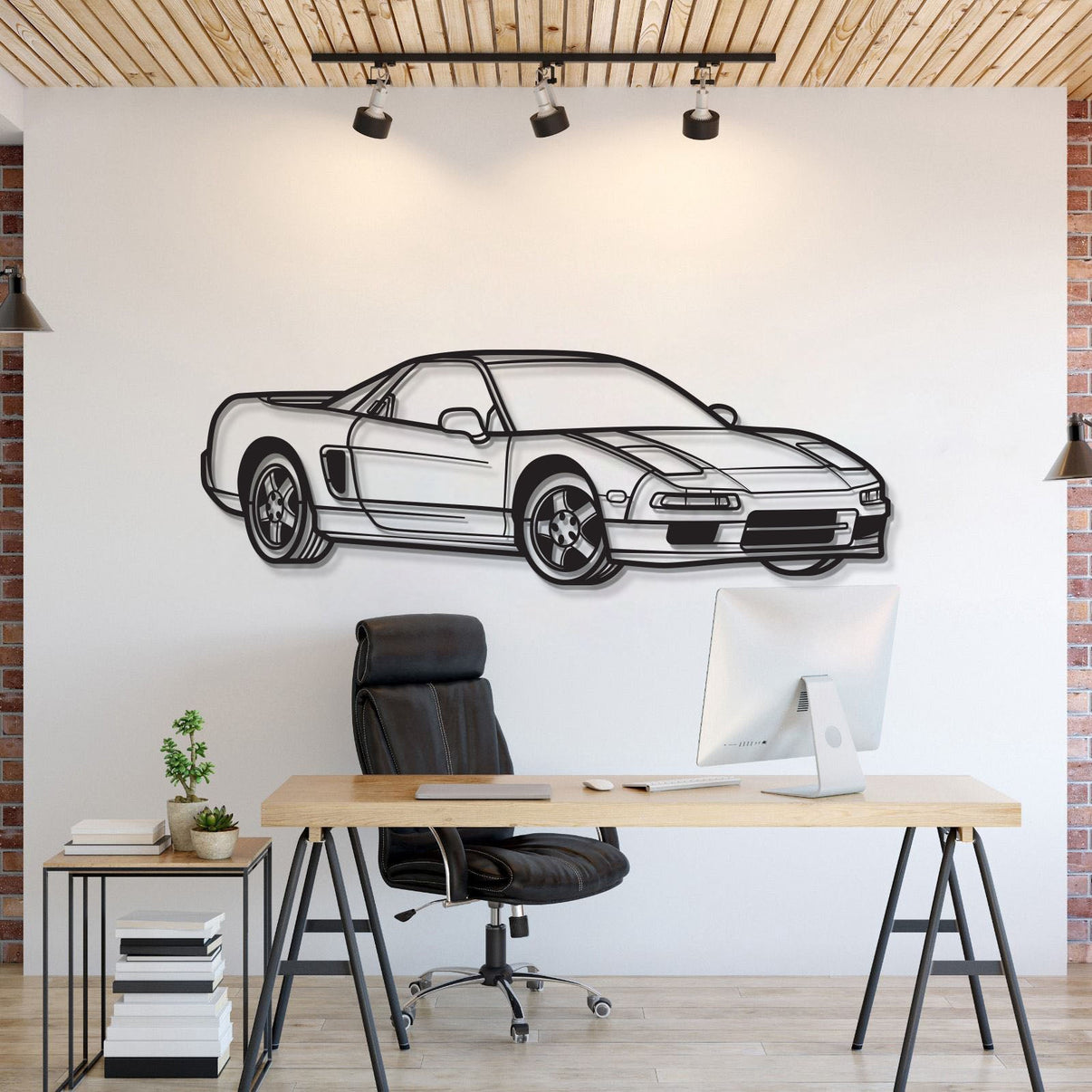 Acura NSX perspective metal wall art – iconic supercar silhouette for modern automotive décor