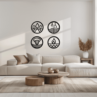 Four Elements Metal Wall Art - Steel Wall Decor for Home and Office - KAF010