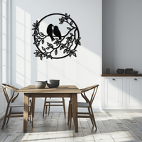 Love Birds Metal Wall Art - Romantic Steel Wall Decor for Home and Bedroom - KAF023
