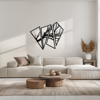 Abstract Tree Branch Metal Wall Art - Modern Geometric Steel Decor - KAF088