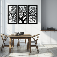 Tree of Life Metal Wall Art - 3-Piece Nature-Inspired Steel Decor - KAF093
