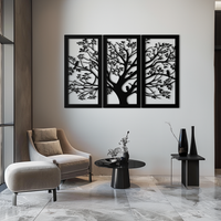 Tree of Life Metal Wall Art - 3-Piece Nature-Inspired Steel Decor - KAF093