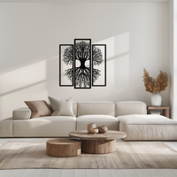 Tree of Life Metal Wall Art – 3-Panel Nature Decor - KAF214