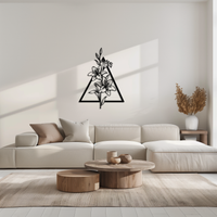 Floral Geometric Metal Wall Art – Elegant Lily Design - KAF215