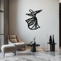 Semazen Metal Wall Art - Whirling Dervish Sufi Decor - KAF226