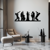 Jazz Band Metal Wall Art - Modern Musician Silhouette Decor- KAF254