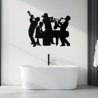 Jazz Band Metal Wall Art - Modern Musical Silhouette Decor- KAF255
