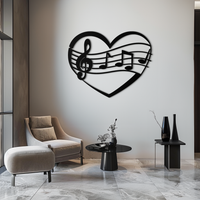Musical Heart Metal Wall Art - Music Lover’s Home Decor- KAF256