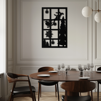 Christmas Window Scene Metal Wall Art - Festive Holiday Decor- KAF291