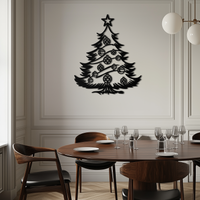 Christmas Tree Metal Wall Art - Festive Holiday Decoration- KAF296