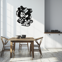 Christmas Snowman Metal Wall Art - Festive Holiday Gift Decor with Cute Snowman on Sled- KAF310