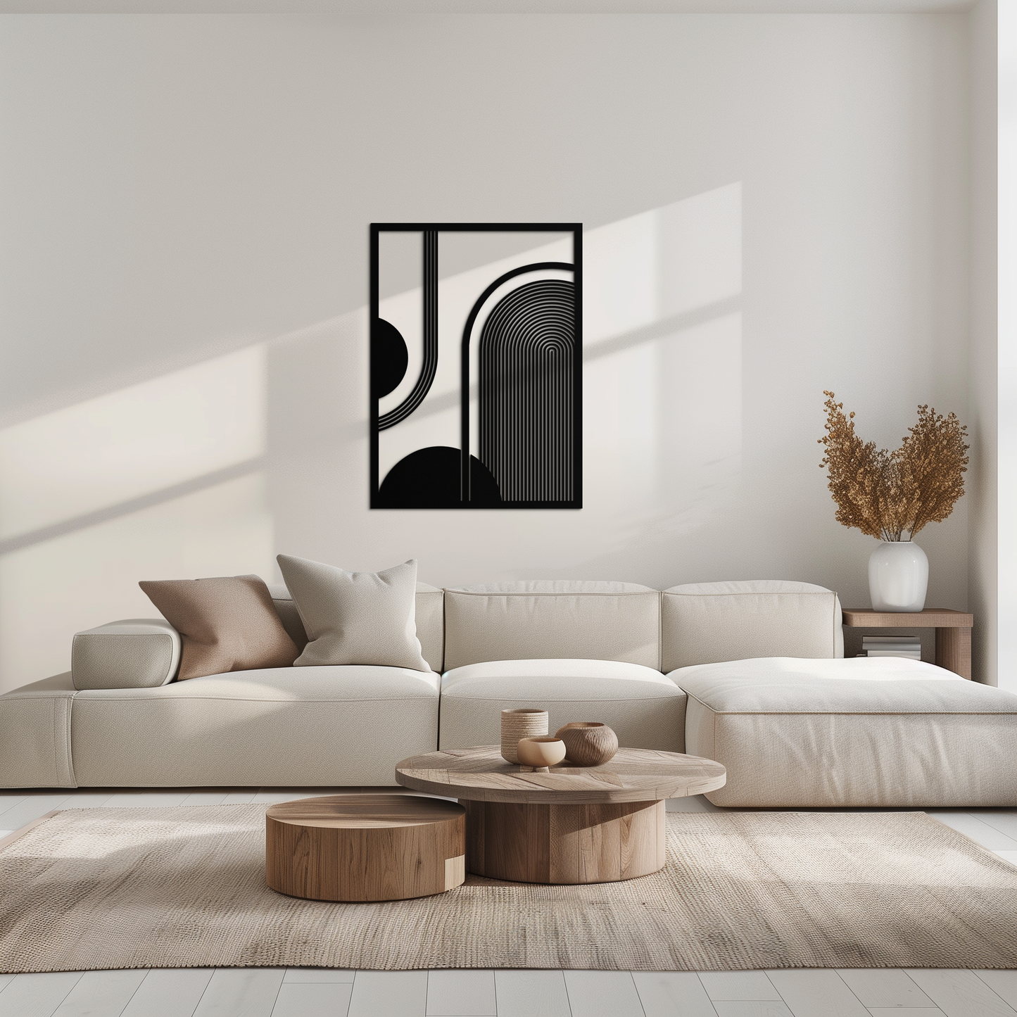 Geometric Half-Circle Metal Wall Art – Minimalist Arch & Shape Design- KAF365