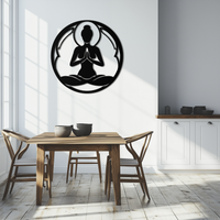 Yoga Silhouette Metal Wall Art – Meditative Zen Pose Decor for Mindful Spaces- KAF378