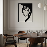 Elegant Woman Silhouette Metal Wall Art – Stylish Female Figure Home Decor- KAF381