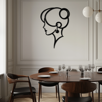 Elegant Woman Silhouette Metal Wall Art – Modern Female Figure Steel Decor- KAF382