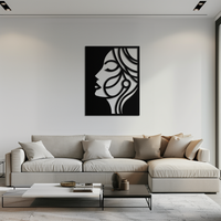 Female Silhouette Metal Wall Art – Elegant Abstract Woman Design for Modern Interiors- KAF393