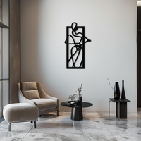 Minimalist Woman Line Art Metal Wall Decor – Abstract Feminine Silhouette Black Steel Artwork for Modern Interiors- KAF437