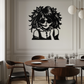 Anime Girl Silhouette Metal Wall Art – Black Steel Artistic Modern Home Decor- KAF490
