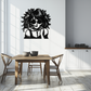 Anime Girl Silhouette Metal Wall Art – Black Steel Artistic Modern Home Decor- KAF490