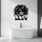 Anime Girl Silhouette Metal Wall Art – Black Steel Artistic Modern Home Decor- KAF490