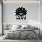 Anime Girl Silhouette Metal Wall Art – Black Steel Artistic Modern Home Decor- KAF490