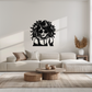 Anime Girl Silhouette Metal Wall Art – Black Steel Artistic Modern Home Decor- KAF490