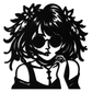 Anime Girl Silhouette Metal Wall Art – Black Steel Artistic Modern Home Decor- KAF490