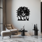 Anime Girl Silhouette Metal Wall Art – Black Steel Artistic Modern Home Decor- KAF490