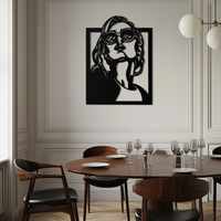 Modern Sunglasses Woman Silhouette Metal Wall Art – Bold Feminine Home Decor- KAF583