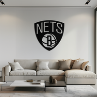 Brooklyn Nets Logo Silhouette Metal Wall Art – Modern Sports-Inspired Decor - KAF669