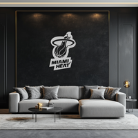 Miami Heat Basketball Logo Metal Wall Art – Sports-Inspired Modern Home Decor- KAF675