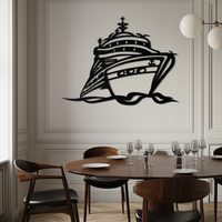 Majestic Cruise Ship Silhouette Metal Wall Art – Nautical Decor for Sea Lovers- KAF682