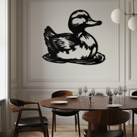 Duckling Metal Wall Art – Adorable Animal Silhouette for Farmhouse or Kids' Room Decor- KAF688