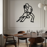 Passionate Dance Metal Wall Art – Romantic Couple Silhouette Home Decor- KAF705