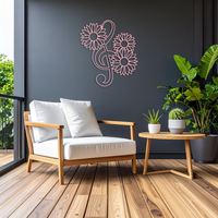 Pink Treble Clef with Sunflowers Metal Wall Art – Musical Floral Decor - KAFGP002