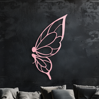Pink Butterfly Wing Metal Wall Art – Elegant Nature-Inspired Decor - KAFGP003